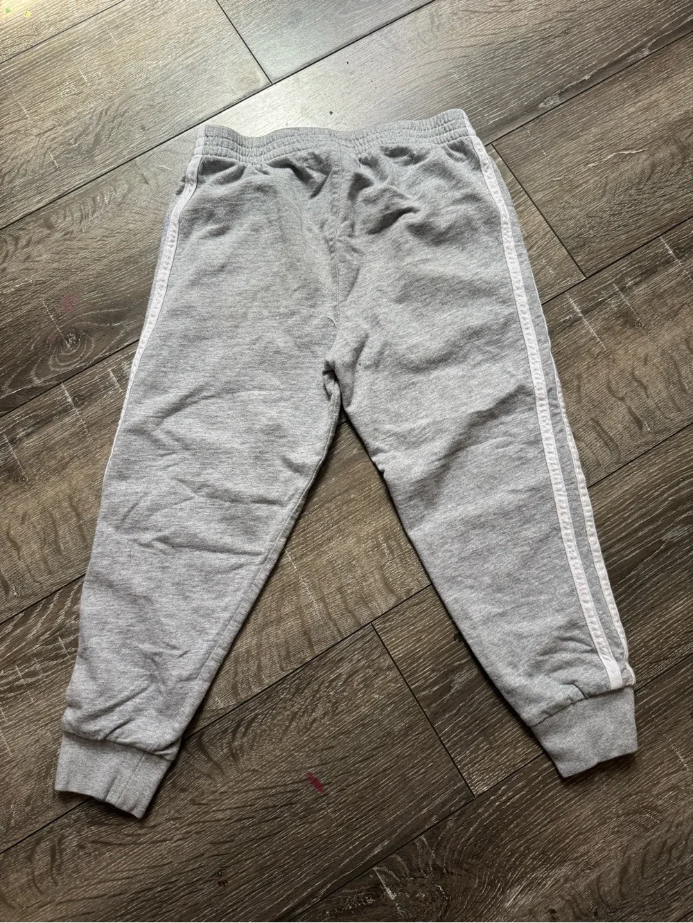 adidas Kids Gray Sweatpants with White Three Stripes